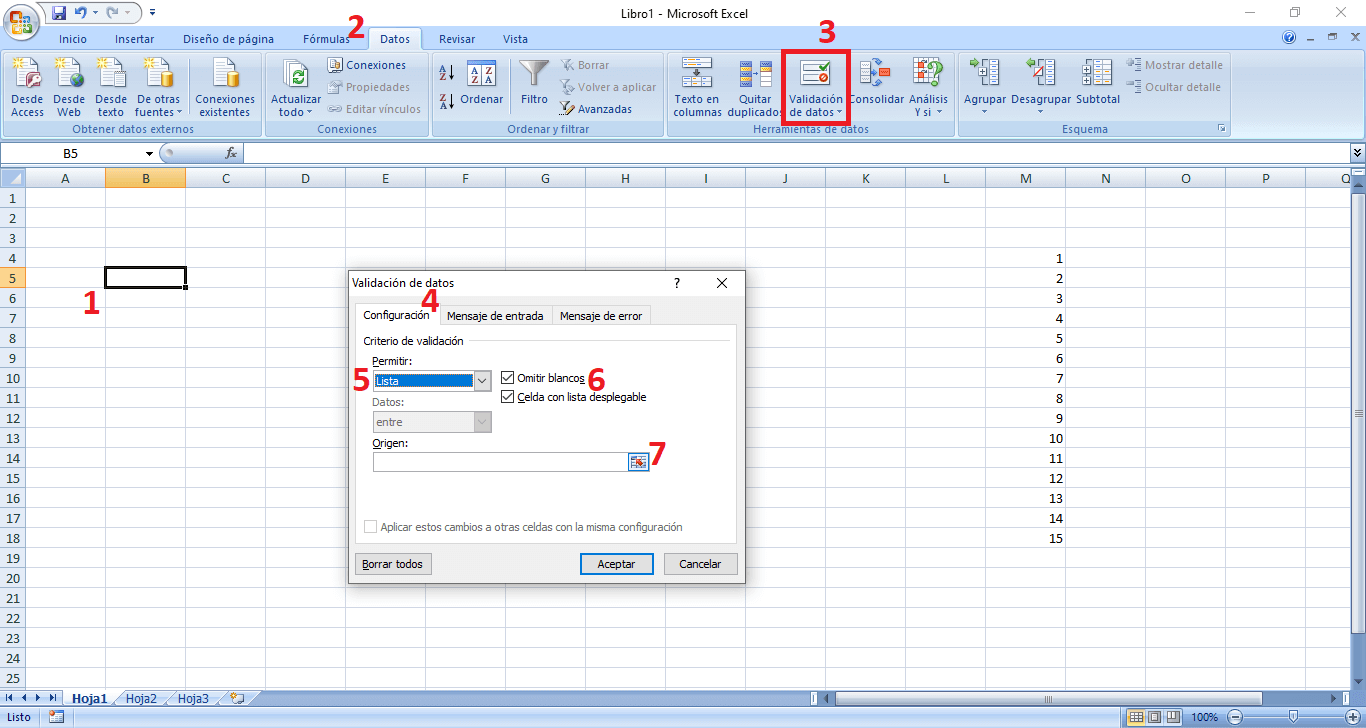 Cómo crear una lista desplegable de opciones en Excel